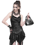 Devil Fashion Womens Gothic Punk Chained Skull Spiked Mini Handbag