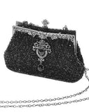Dark In Love Womens Vintage Gothic Beaded Evening Bag