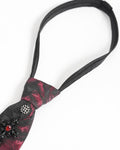 Devil Fashion Mens Gothic Crucifix Jacquard Neck Tie - Black & Red
