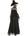 Dark In Love Long Dark Gothic Lace Cold Shoulder Maxi Dress