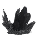 Devil Fashion Womens Gothic Crucifix Feathered Tiara Crown Fascinator