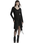 Punk Rave Daily Life Apocalyptic Gothic Broken Knit Ruching Dress