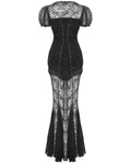 Dark In Love Long Elegant Gothic Sexy Burlesque Sheer Lace Mermaid Dress