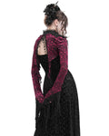 Eva Lady Womens Gothic Split Tails Velvet & Mesh Bolero Shrug Top - Red & Black