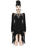 Devil Fashion Incediara Womens Velvet & Lace Gothic Witch Dress