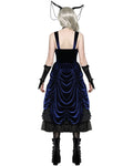 Dark In Love  Gothic Lolita Doll Layered Velvet & Lace Prom Dress - Blue & Black