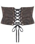 Devil Fashion Womens Steampunk Waist Cincher Corset Belt - Brown