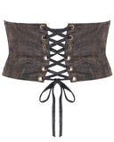 Devil Fashion Womens Steampunk Waist Cincher Corset Belt - Brown