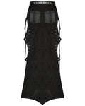 Punk Rave Long Apocalyptic CyberPunk Studded Side-Split Lacing Skirt