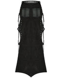 Punk Rave Long Apocalyptic CyberPunk Studded Side-Split Lacing Skirt