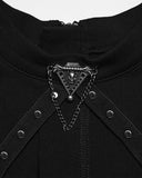 Punk Rave Womens Apocalyptic Gothic Studded Shredded Fishnet Tank Top Vest