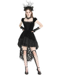 Dark In Love Gothic Velvet & Lace Train Cutaway Party Dress