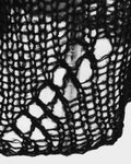 Punk Rave Womens Shredded Broken Knit Sweater Top - Black