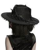 Punk Rave Womens Gothic Dragon Spine Chained Wide Brim Hat