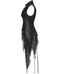 Punk Rave Womens Dark Gothic Punk Asymmetric Long Waistcoat Vest