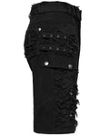 Punk Rave Mens Apocalyptic Punk Studded & Shredded Cutoff Shorts