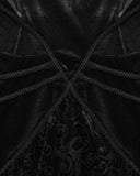 Punk Rave Womens Long Baroque Gothic Embossed Velvet Maxi Dress - Black