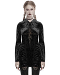 Punk Rave Daily Life Womens Dark Gothic Lace Crucifix Hooded Bodycon Dress