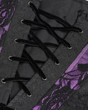 Devil Fashion Womens Gorgeous Gothic Embellished Lace Party Prom Dress - Purple & Black