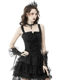 Dark In Love Guiture Lace Applique Mesh Gloves