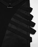 Punk Rave Mens Dark Gothic Cyberpunk Wide-Leg Strapping Pants