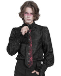 Devil Fashion Mens Gothic Crucifix Jacquard Neck Tie - Black & Red