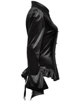 Punk Rave Daily Life Gothic Gradient Velvet Bat Collar Blouse Top - Black