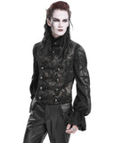 Devil Fashion Mens Regency Gothic Steampunk Paisley Velvet Waistcoat Vest Brown