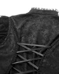 Dark In Love Womens Gothic Jacquard & Lace Keyhole Blouse Top