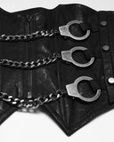 Punk Rave Womens Apocalyptic Gothic Triple Cuff Waist Cincher Corset Belt