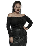 Punk Rave Plus Size Womens Twisted Metal Off Shoulder Top