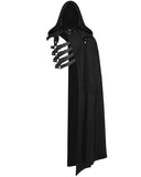 Punk Rave Mens Gothic Dark Knight One-Shoulder 2-Piece Hooded Cloak Cape Black