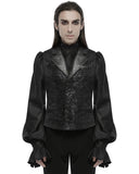 Punk Rave Mens Dark Gothic Skull Jacquard Waistcoat Vest Top - Black