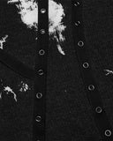 Punk Rave Mens Apocalyptic Punk Tie Dye Top - Black & White