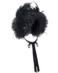 Eva Lady Womens Dark Gothic Lolita Burlesque Feathered Rose Bonnet Hat Black