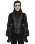 Punk Rave Mens Dark Gothic Aristocrat Embellished Lace Trim Waistcoat Vest