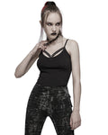 Punk Rave Skullshadow Womens Gothic Tank Top Vest - Black