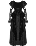 Punk Rave Womens Dark Regency Gothic Velvet Wedding Dress & Lace Opera Gloves