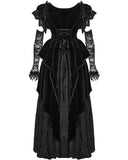 Punk Rave Womens Dark Regency Gothic Velvet Wedding Dress & Lace Opera Gloves