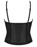 Punk Rave Daily Life Womens Cyberpunk Faux Leather & Mesh Skull Camisole Vest Top