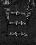 Punk Rave Mens Dark Victorian Gothic Damask Jacquard Waistcoat Vest - Black