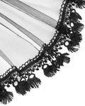 Eva Lady Womens Elegant Gothic Crucifix Embellished Corset With Fringed Mesh Train