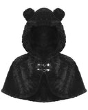 Dark In Love Womens Gothic Lolita Bear Hooded Faux Fur Shrug Cape