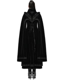 Punk Rave Womens Long Elegant Gothic Velvet & Faux Fur Beaded Cloak Coat