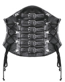 Dark In Love Womens Gothic Buckled Faux Leather Waist Cincher Corset