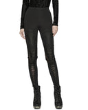 Punk Rave Womens Gothic Embroidered Lacing Leggings