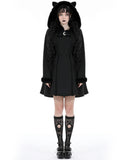 Dark In Love Dark Gothic Lolita Hooded Cat Ear Double-Breasted Coat