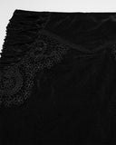 Punk Rave Womens Long Gothic Velvet & Lace Applique Maxi Skirt