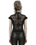 Punk Rave Womens Elegant Gothic Floral Lace Applique Blouse Top
