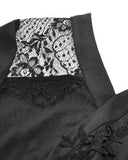 Dark In Love Womens Black Gothic Satin & Lace Kimono Dress
